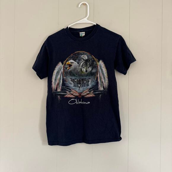 Gildan y2k navy blue oklahoma short sleeve t shirt unisex small - Picture 1 of 4